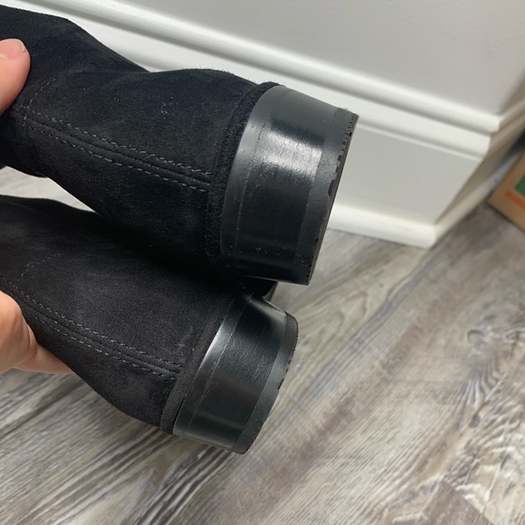 Stuart Weitzman Black Suede Lowland Over the Knee Boots - Picture 9 of 12